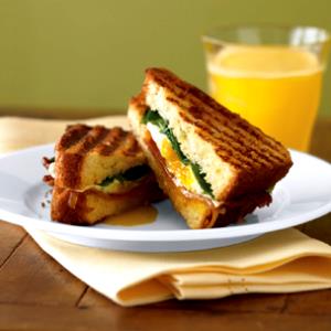 1 Serving Smoked Bacon & Cheddar Panini Breakfast Sandwich W/ Egg Whites