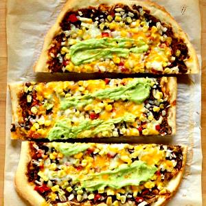 1 Serving Southwest With Black Bean Burger Flatbread Pizza