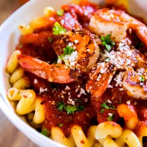 1 Serving Spicy Shrimp And Cavatappi