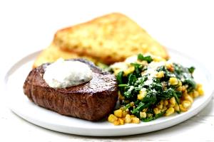 1 serving Steak with Tuscan Corn Sauté