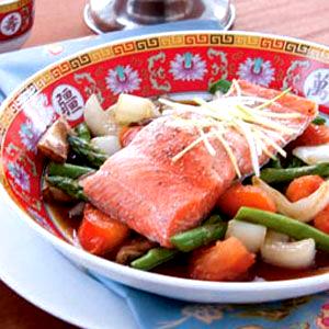 1 serving Steamed Alaskan Sockeye Salmon with Ginger