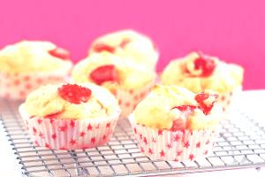 1 Serving Strawberry White Chocolate Muffin