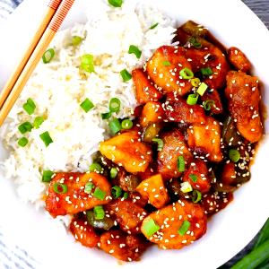 1 Serving Sweet And Sour Chicken With Rice