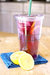 1 Serving Tall - Tazo Passion Shaken Iced Tea Lemonade - Nonfat Milk