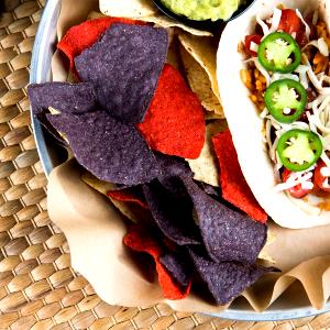 1 Serving Tri-Colored Tortilla Chips Panini Sandwiches