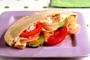 1 Serving Turkey Breast On Pita Sandwich