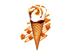 1 Serving Vanilla With Caramel Ice Cream Cone