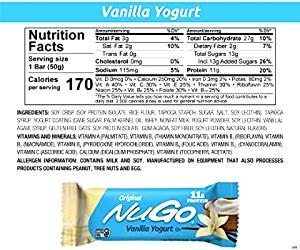 1 Serving Vanilla Yogurt Nutrition Bar