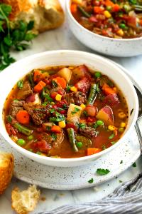 1 Serving Vegetable Beef Soup With Beef Tips