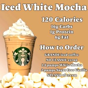 1 Serving Venti - Iced White Chocolate Mocha - No Whip - 2% Milk