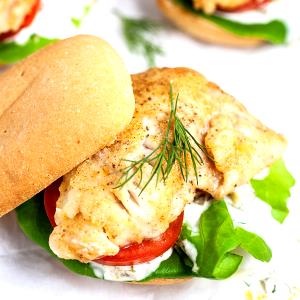 1 Serving Walleye Filet Sandwich