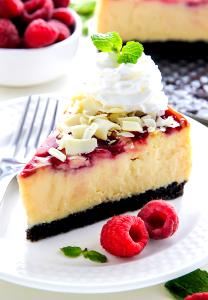 1 serving White Chocolate Raspberry Cheesecake