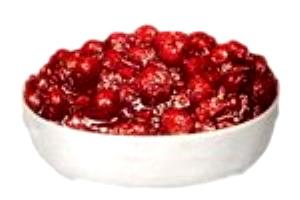 1 Slice (1/2" Thick, Approx 8 Slices Per Can) Cranberries (Cooked)