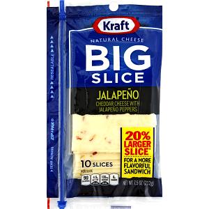 1 slice (21 g) Big Slice Jalapeno White Cheddar Cheese