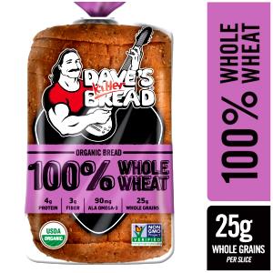 1 slice (25 g) 100% Whole Wheat Organic Bread