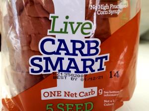 1 slice (28 g) Live Carb Smart 5 Seed Bread