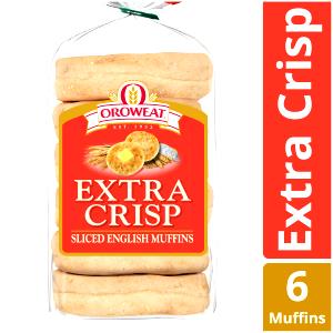 1 slice (59 oz) Sliced Extra Crisp English Muffins