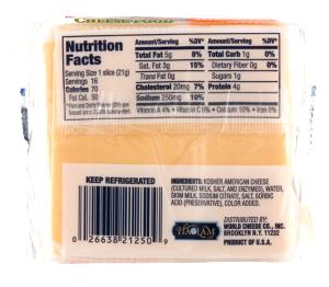 1 slice American Processed Cheese