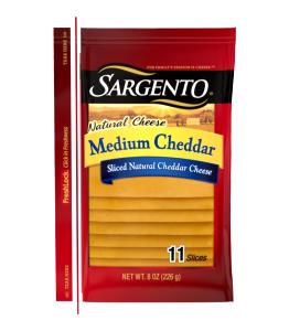 1 Slice Medium Cheddar Cheese, Slice