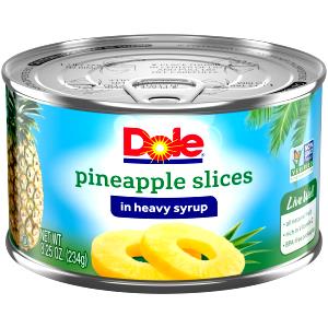 1 Slice Or Ring (3 " Dia) With Liquid Pineapple in Heavy Syrup (Cooked or Canned)