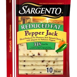 1 Slice Pepper Jack Cheese, Slice, Reduced Fat