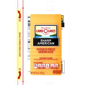 1 Slice Processed Cheese, American, Sharp, Slice