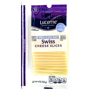 1 Slice Swiss Cheese, Slice, Reduced Fat