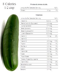 1 Small (6-3/8" Long) Cucumber