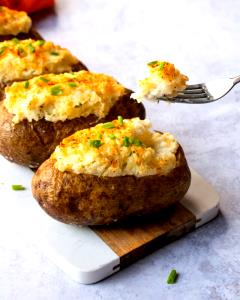 1 Small Baked Potato Stuffed with Cheese (Peel Not Eaten)