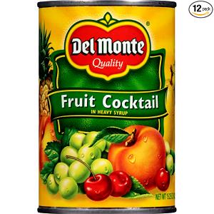 1 Snack Size (4 Oz) Fruit Cocktail in Heavy Syrup (Cooked or Canned)