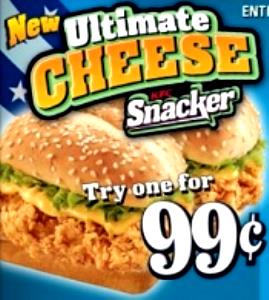 1 snacker (115 g) KFC Snacker with Crispy Strip - Ultimate Cheese