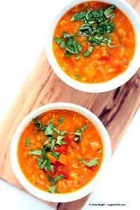 1 soup (340 g) French Moroccan Tomato Lentil Soup (Vegan, Low Fat, Gluten Free) (Large)