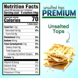 1 Square Cracker Fat Free Low Sodium Saltine Crackers