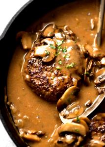 1 Steak With Gravy Salisbury Steak with Gravy (Mixture)