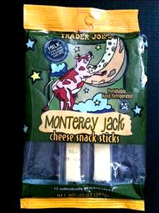 1 stick (0.8 oz) Monterey Jack Cheese Snack Sticks