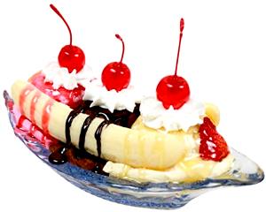 1 sundae (17.5 oz) Banana Split (2 Scoop)