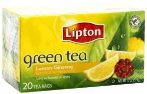 1 tea bag (1.6 g) Green Tea Lemon Ginseng Tea Bags