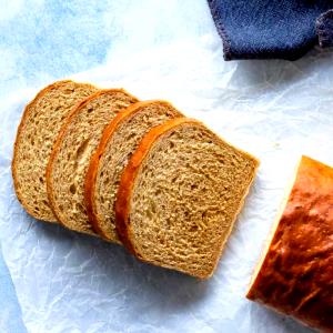 1 Thick Slice (3-3/4" X 5" X 5/8") Whole Wheat Bread (Home Recipe or Bakery)