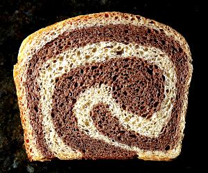 1 Thick Slice Marble Rye and Pumpernickel Bread