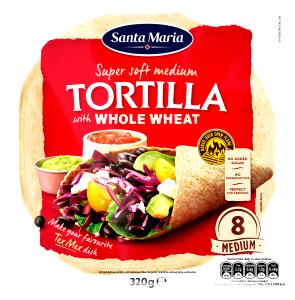 1 tortilla (39 g) 100% Whole Wheat Flour Tortillas