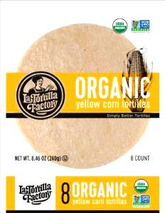 1 tortilla (40 g) Organic Uncooked Corn Tortillas