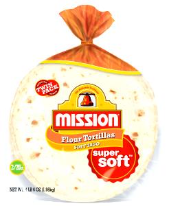 1 tortilla (50 g) Soft Taco Size Flour Tortillas