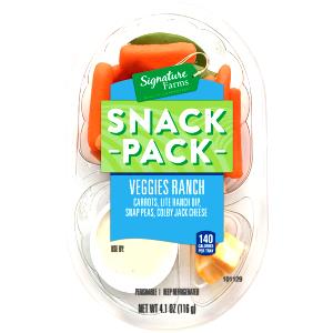 1 tray (116 g) Snack Pack Veggies Ranch