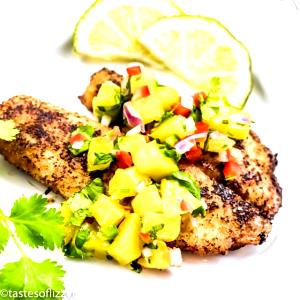 1 tray (213 g) Chile Lime Tilapia with Mango Pico De Gallo