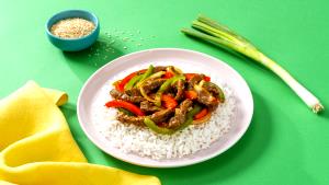 1 tray (227 g) Green Pepper Steak with Rice