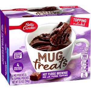 1 treat with icing (99 g) Mug Treats Hot Fudge Brownie