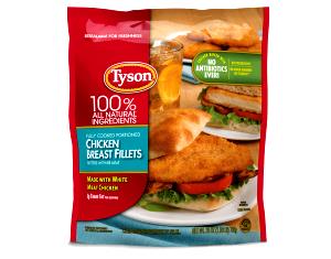 1 Tyson Fillet Breaded Chicken Patty, Fillet or Tenders