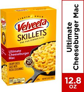 1 Velveeta Box Yields Macaroni or Noodles with Cheese (Boxed Mix with Cheese Sauce)