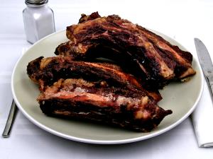 100 G Beef Ribs (Large End, Trimmed to 1/8" Fat, Choice Grade, Cooked, Roasted)