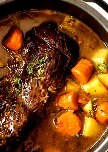 100 G Braised or Boiled Beef Pot Roast (Lean and Fat Eaten)